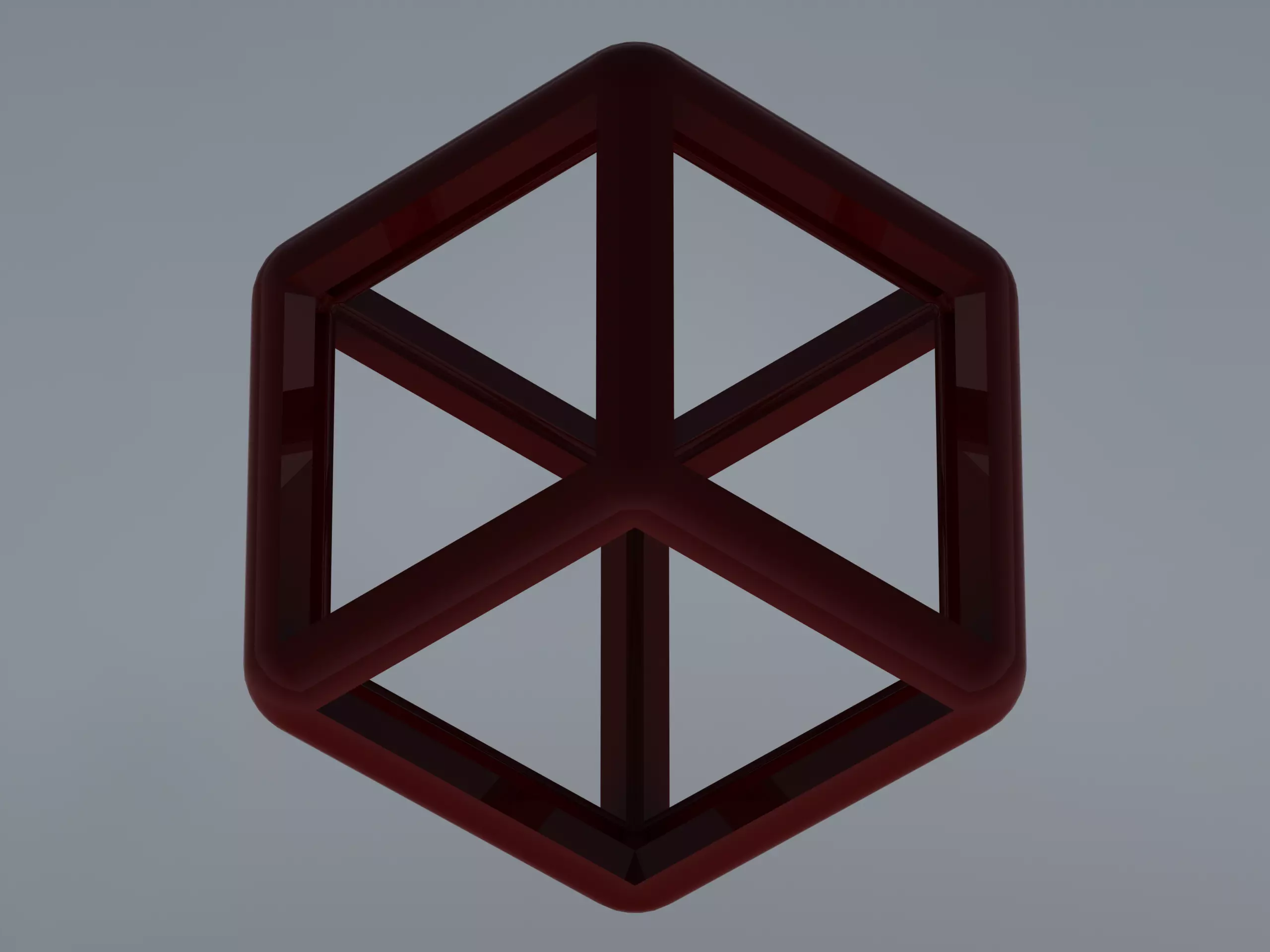 Wireframe Shape Rhombic Dodecahedron 3D print model