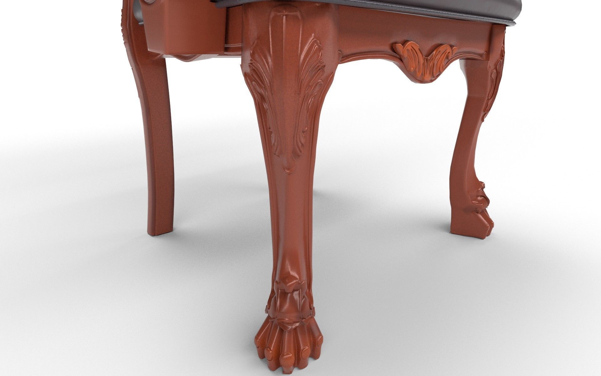 Antique Chair Low-poly 3D model_7
