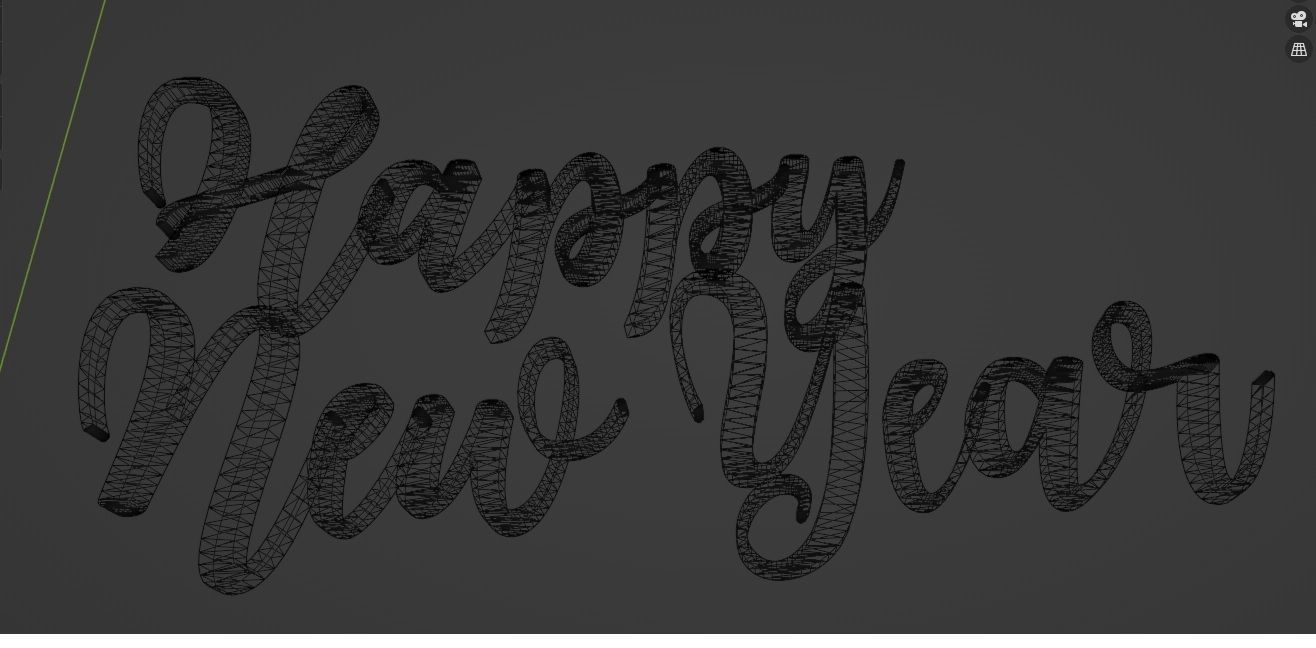 Happy New Year text 3D print model_1