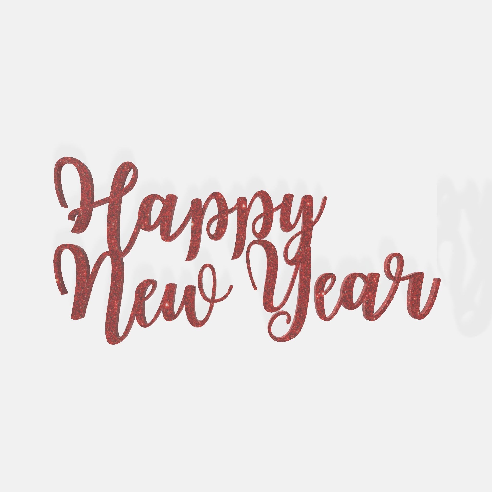 Happy New Year text 3D print model_4