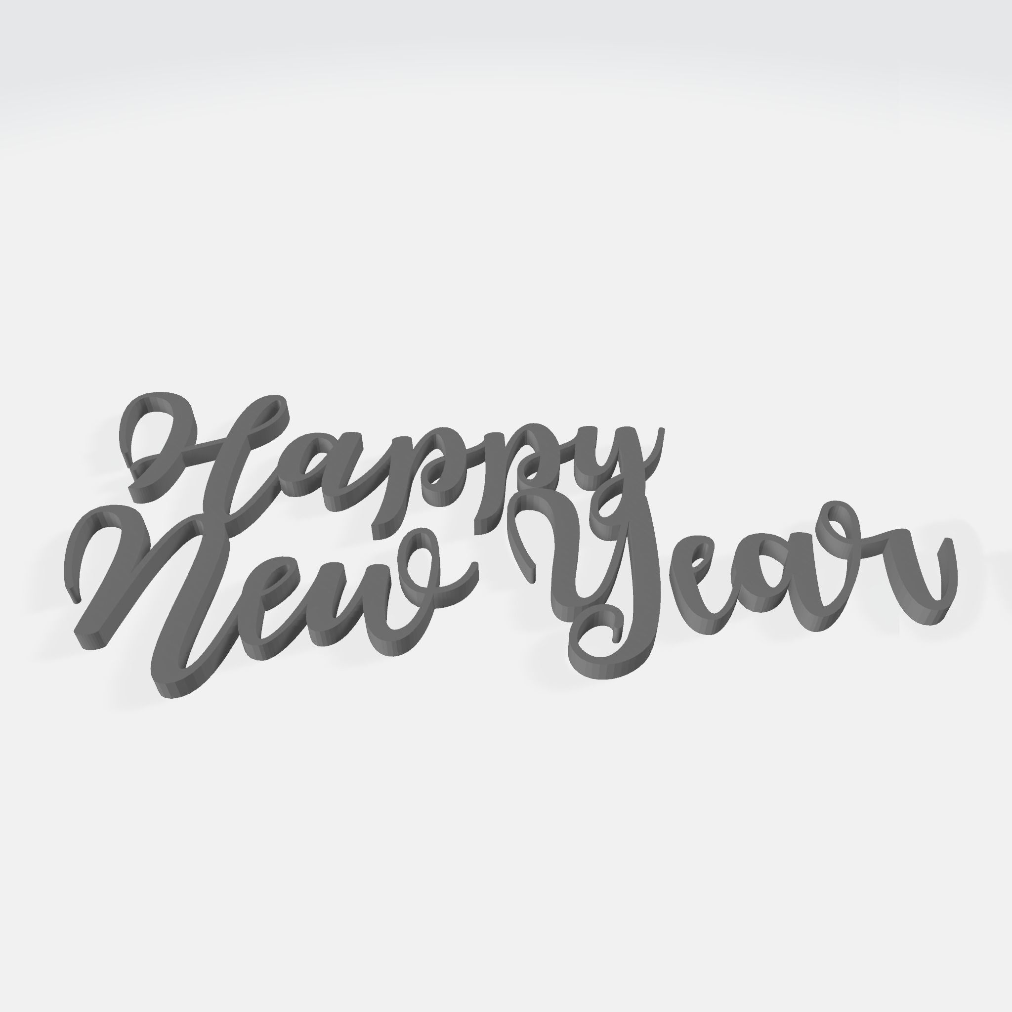 Happy New Year text 3D print model_2