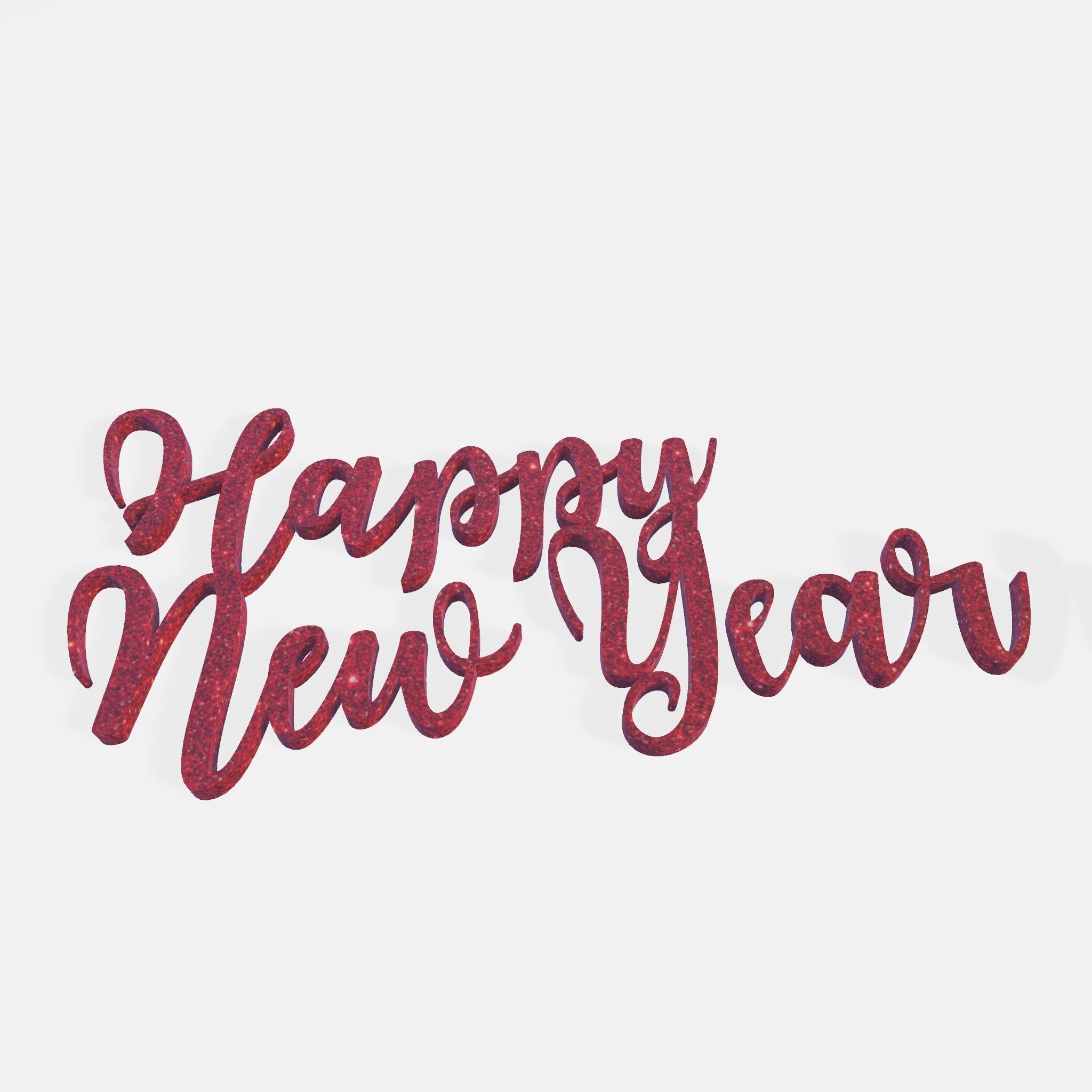 Happy New Year text 3D print model_5
