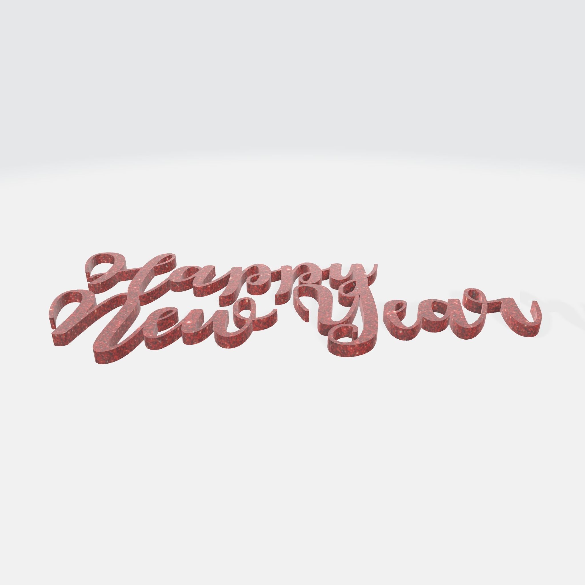Happy New Year text 3D print model_3