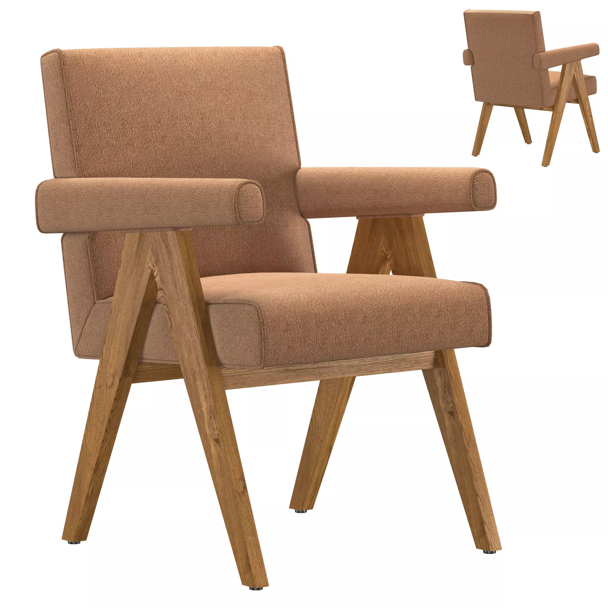 JAKOB FABRIC DINING ARMCHAIR 3D model