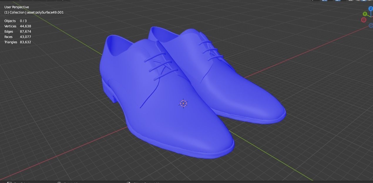 Formula Shoe Low-poly 3D model_13
