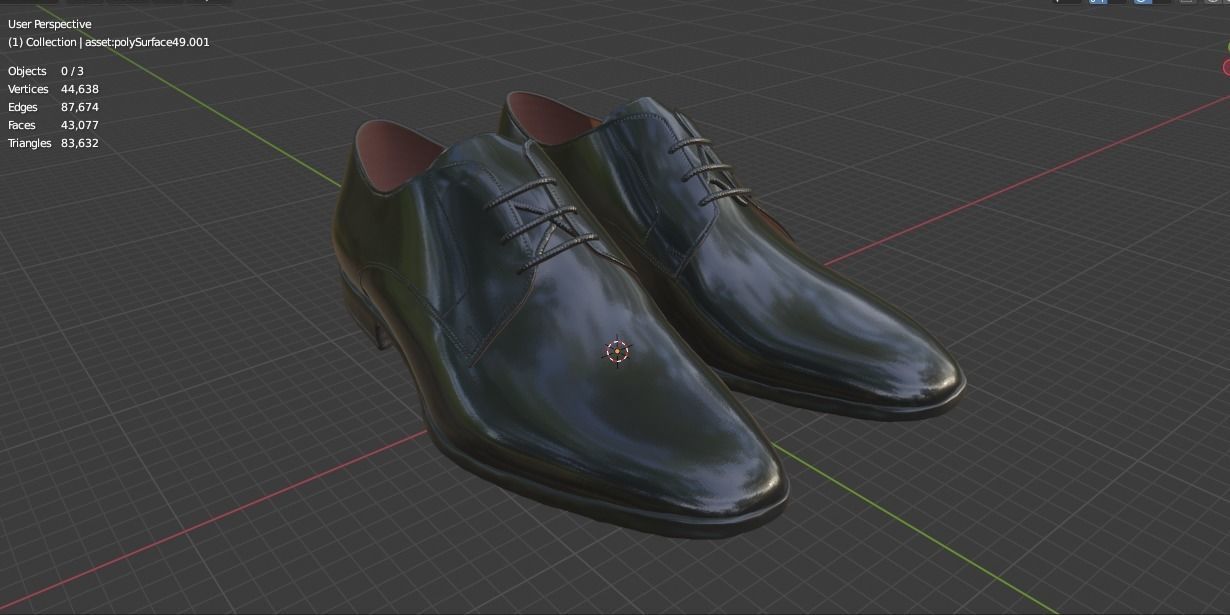 Formula Shoe Low-poly 3D model_11