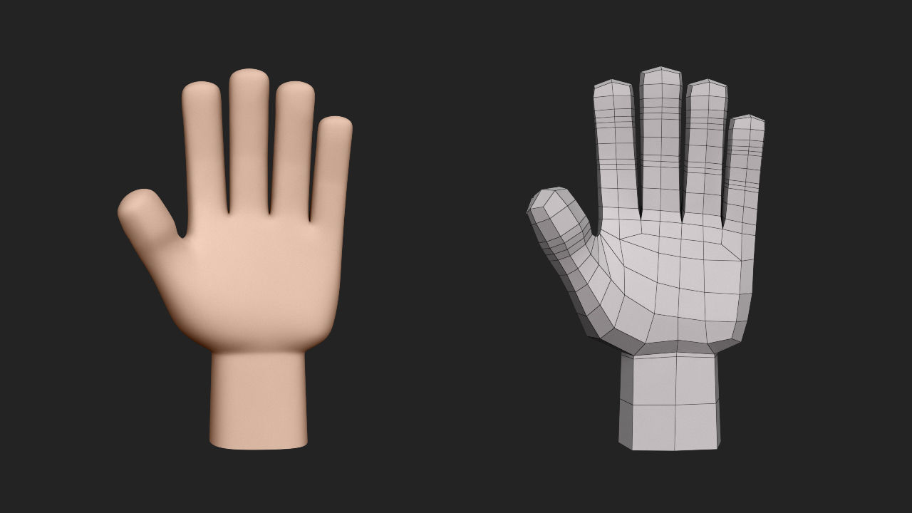 Hand Human Low-poly 3D model_4