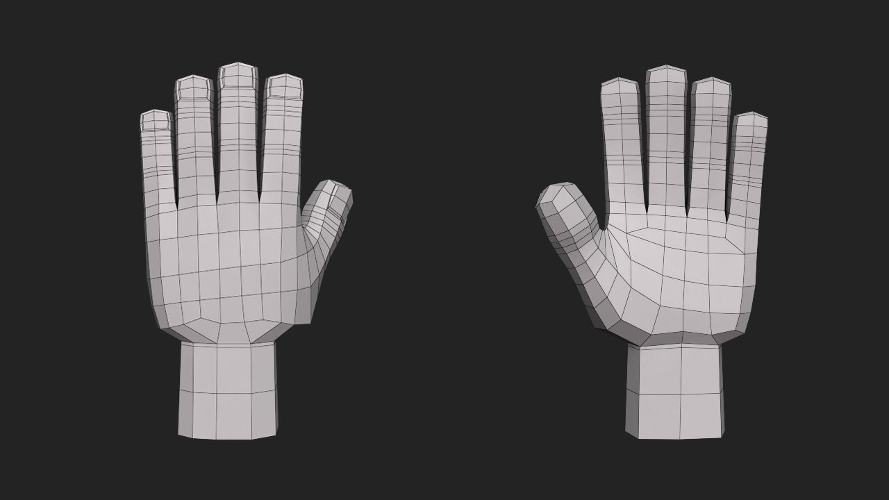 Hand Human Low-poly 3D model_5
