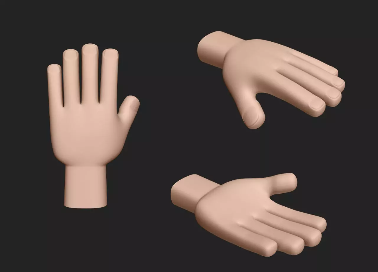 Hand Human Low-poly 3D model_0