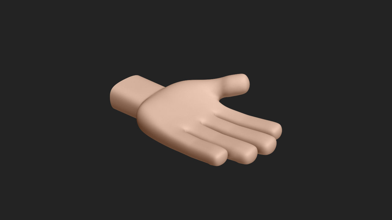 Hand Human Low-poly 3D model_7
