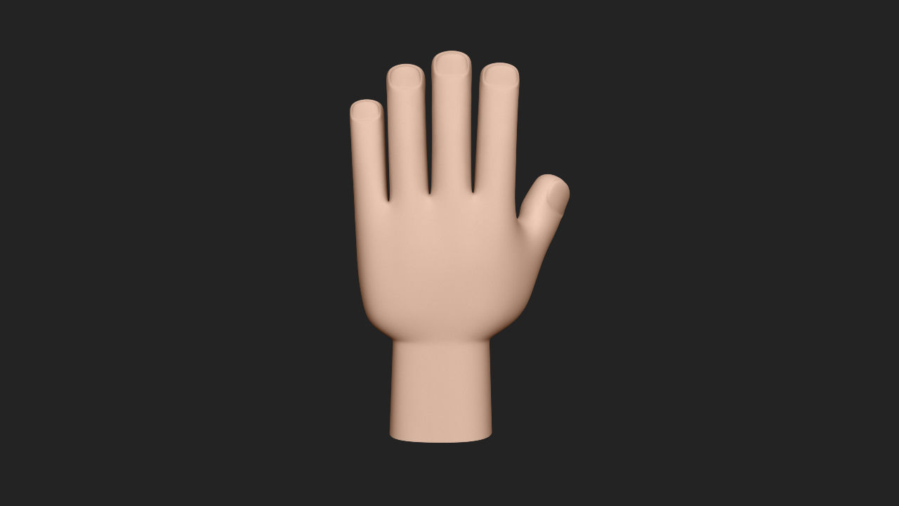 Hand Human Low-poly 3D model_8