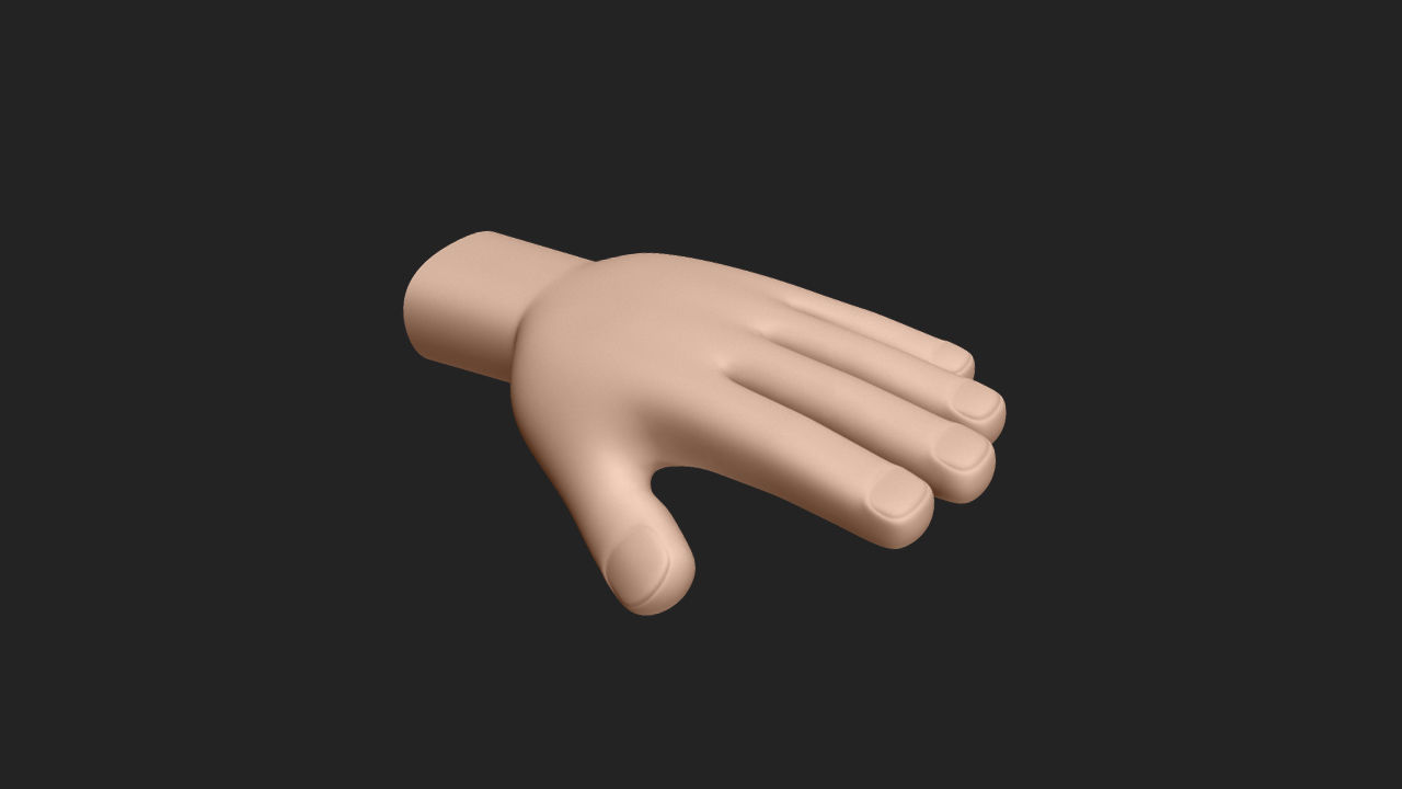 Hand Human Low-poly 3D model_6