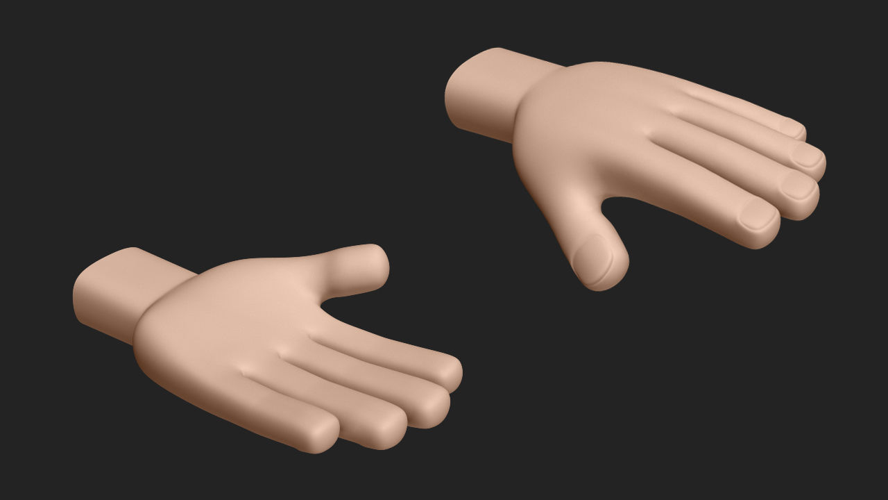 Hand Human Low-poly 3D model_2