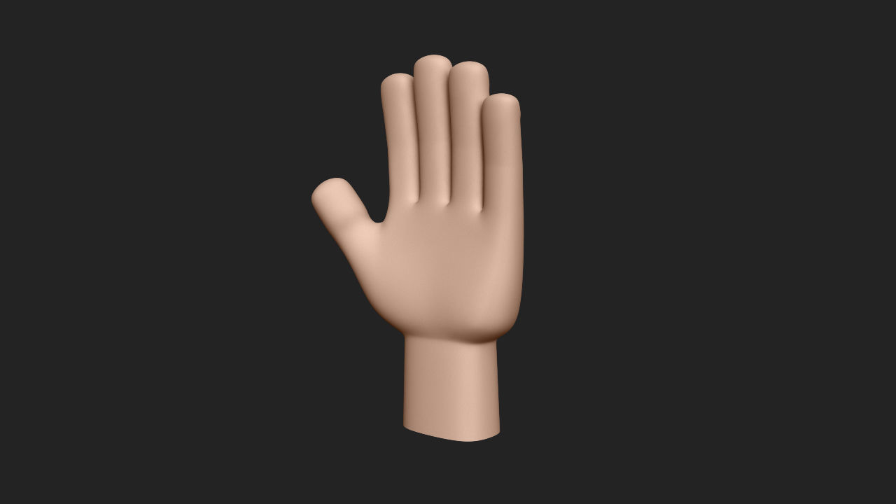 Hand Human Low-poly 3D model_9