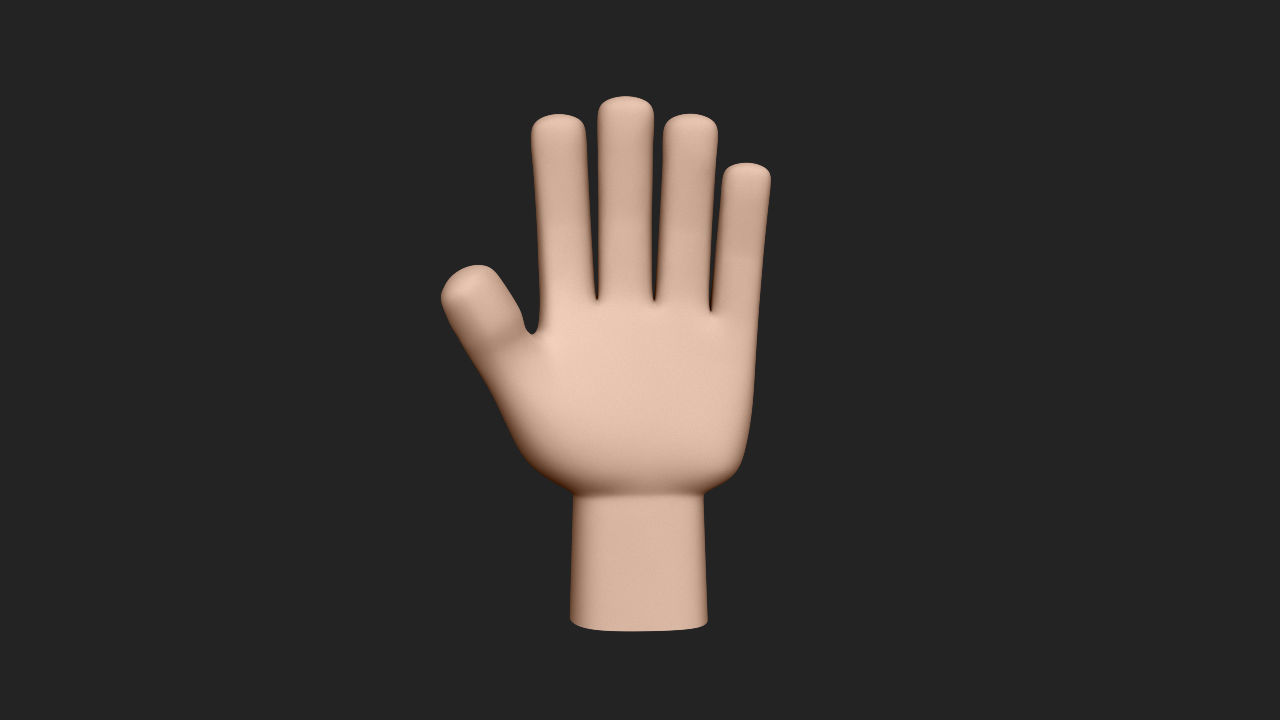 Hand Human Low-poly 3D model_10