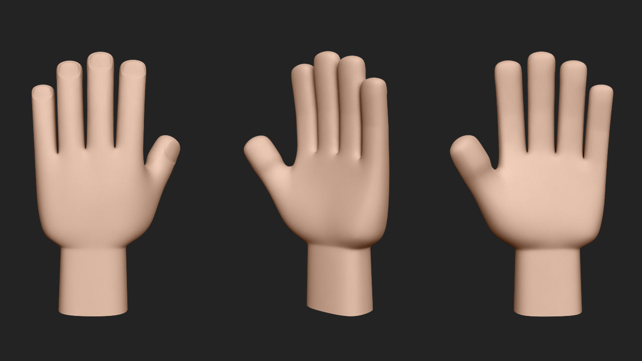 Hand Human Low-poly 3D model_1
