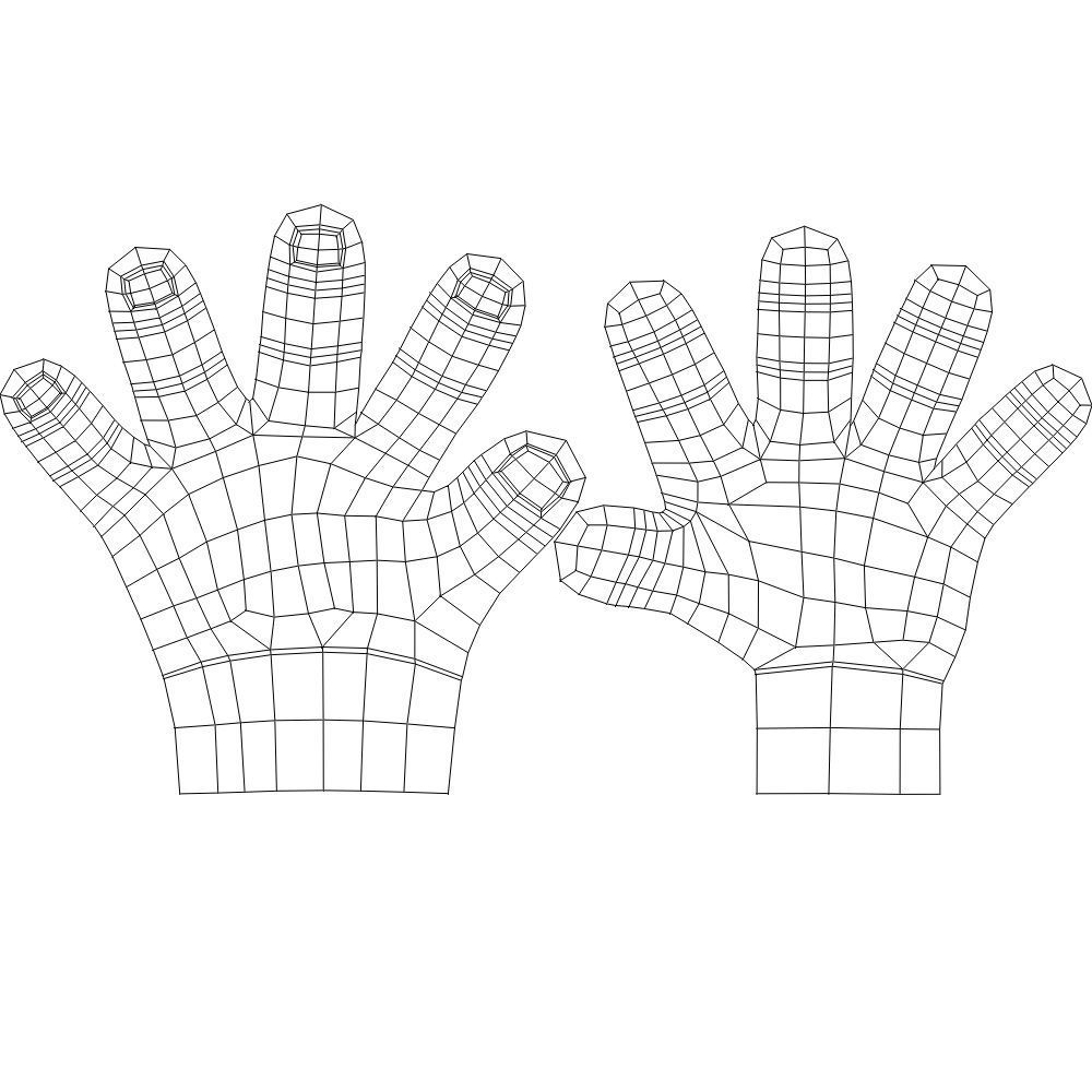 Hand Human Low-poly 3D model_11