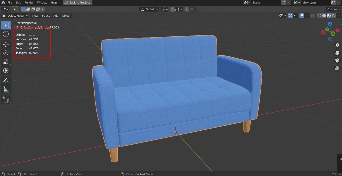 Sofa3d Low-poly 3D model_8