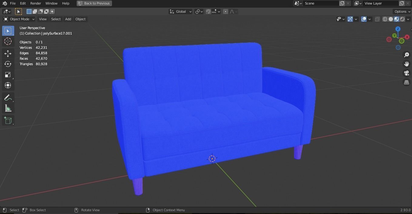 Sofa3d Low-poly 3D model_10
