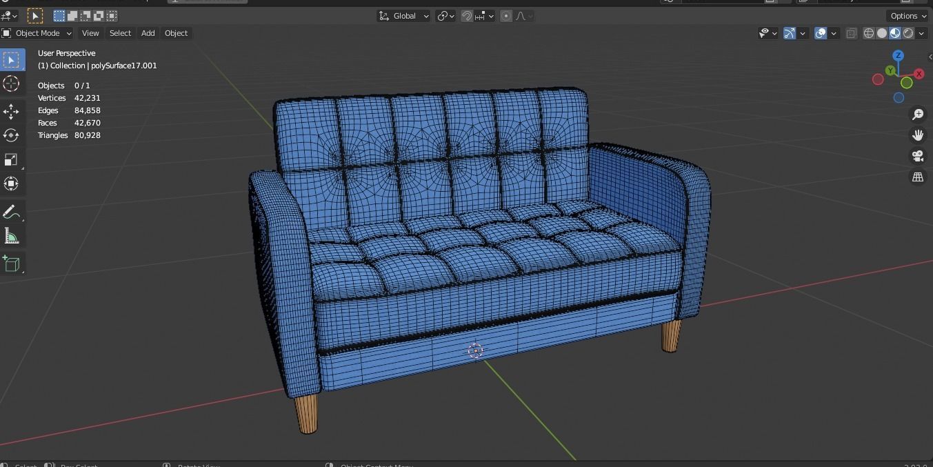 Sofa3d Low-poly 3D model_9