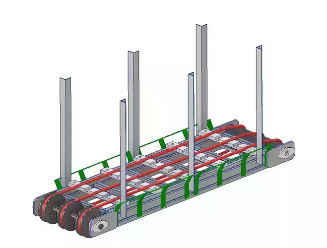 Cinta transportadora con cordones de poliuretanos 