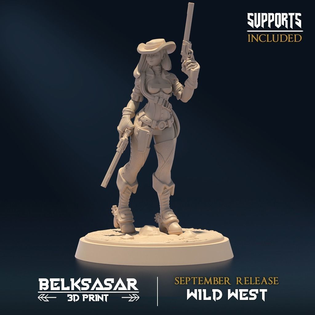 Gunslinger Nude Set x5 3D print model_2