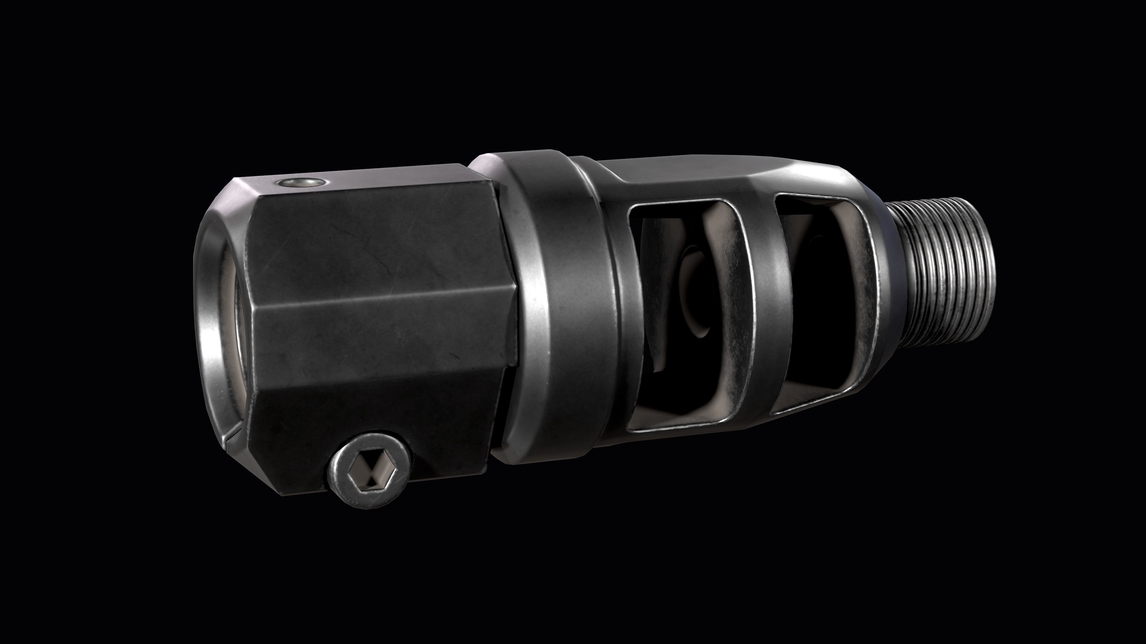 Accuracy International Tactical  Sound Moderator 338 Low-poly 3D model_10