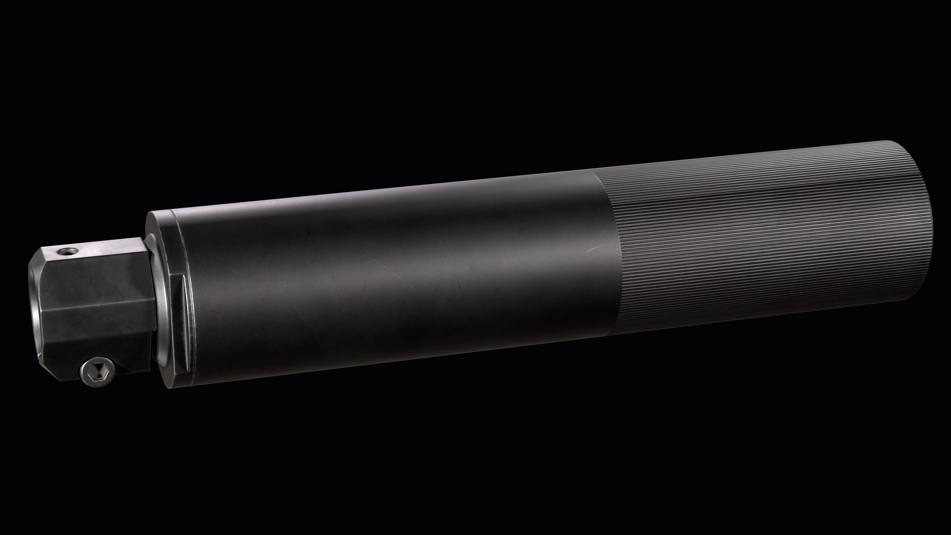 Accuracy International Tactical  Sound Moderator 338 Low-poly 3D model_5