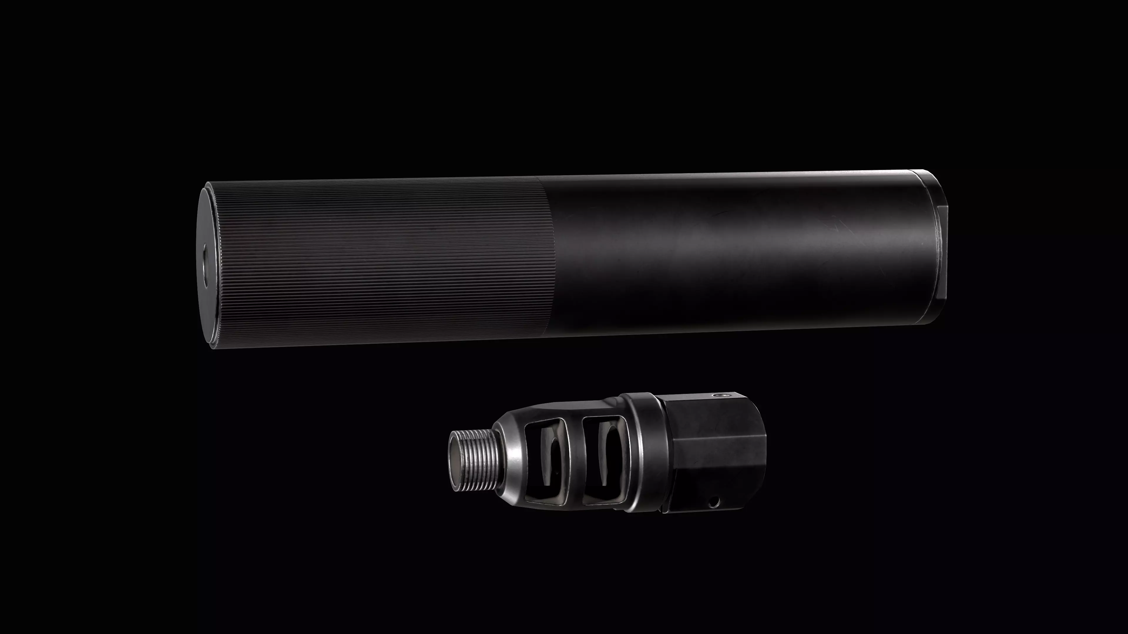 Accuracy International Tactical  Sound Moderator 338 Low-poly 3D model_0