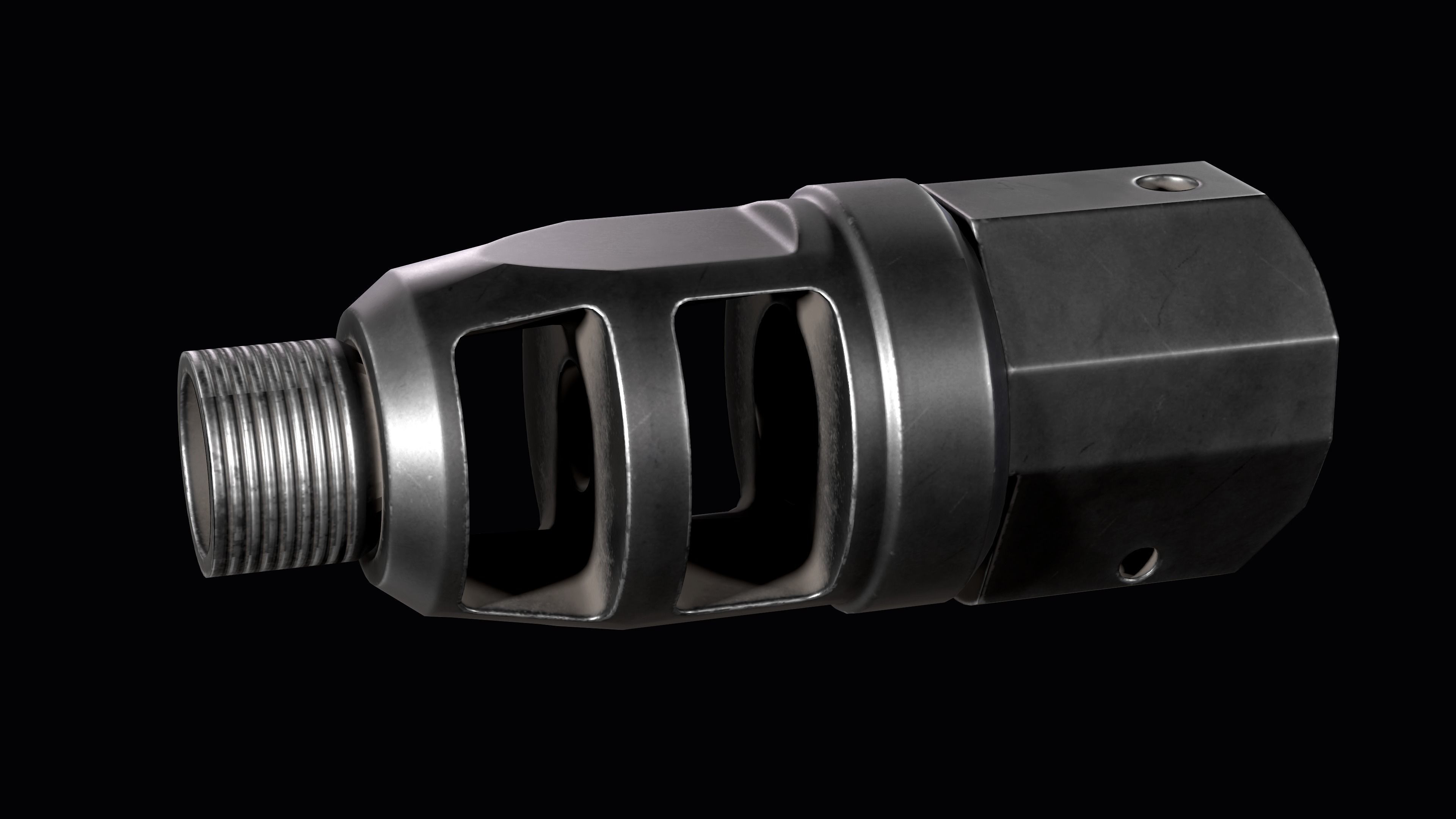 Accuracy International Tactical  Sound Moderator 338 Low-poly 3D model_9