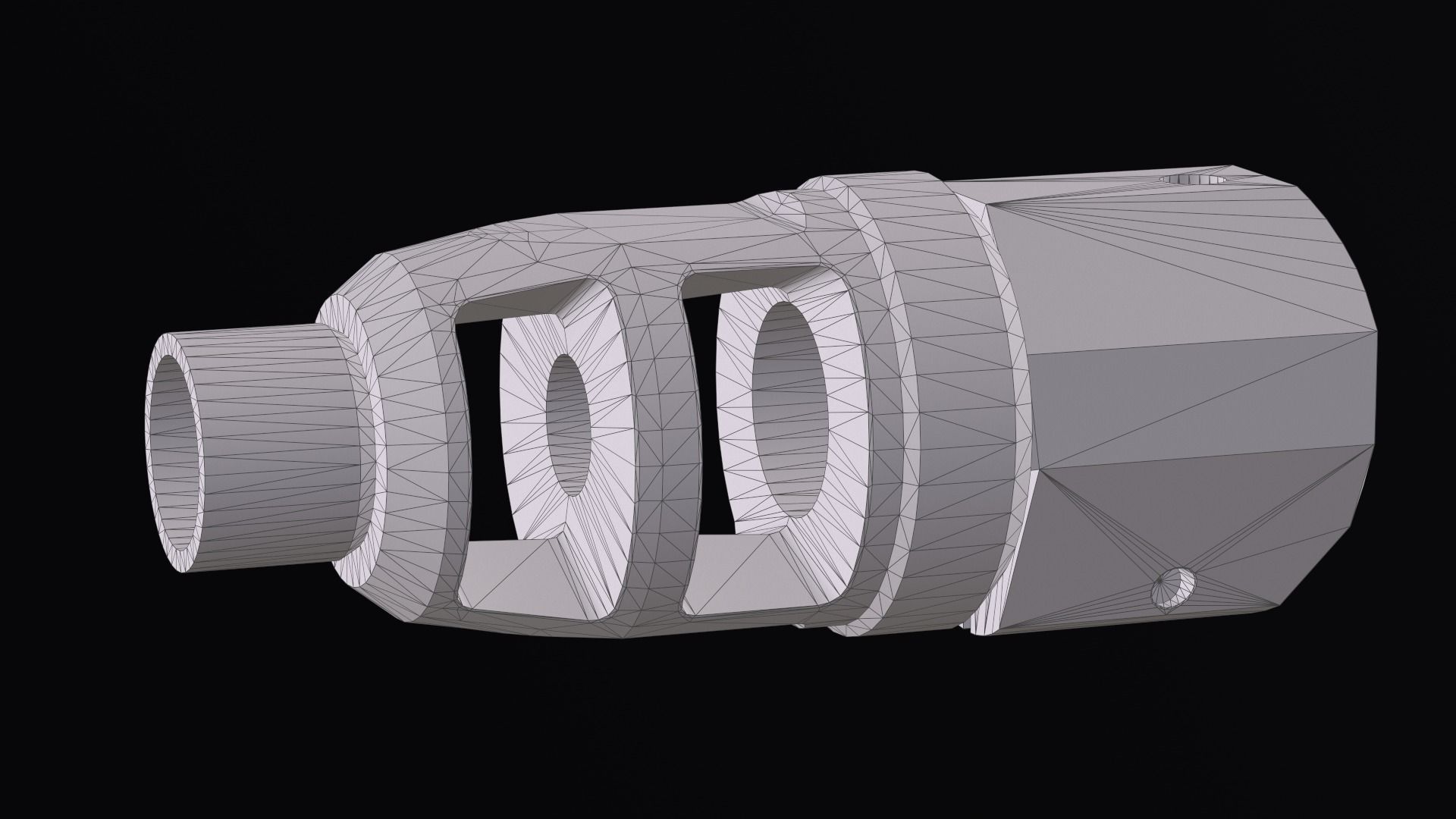 Accuracy International Tactical  Sound Moderator 338 Low-poly 3D model_12