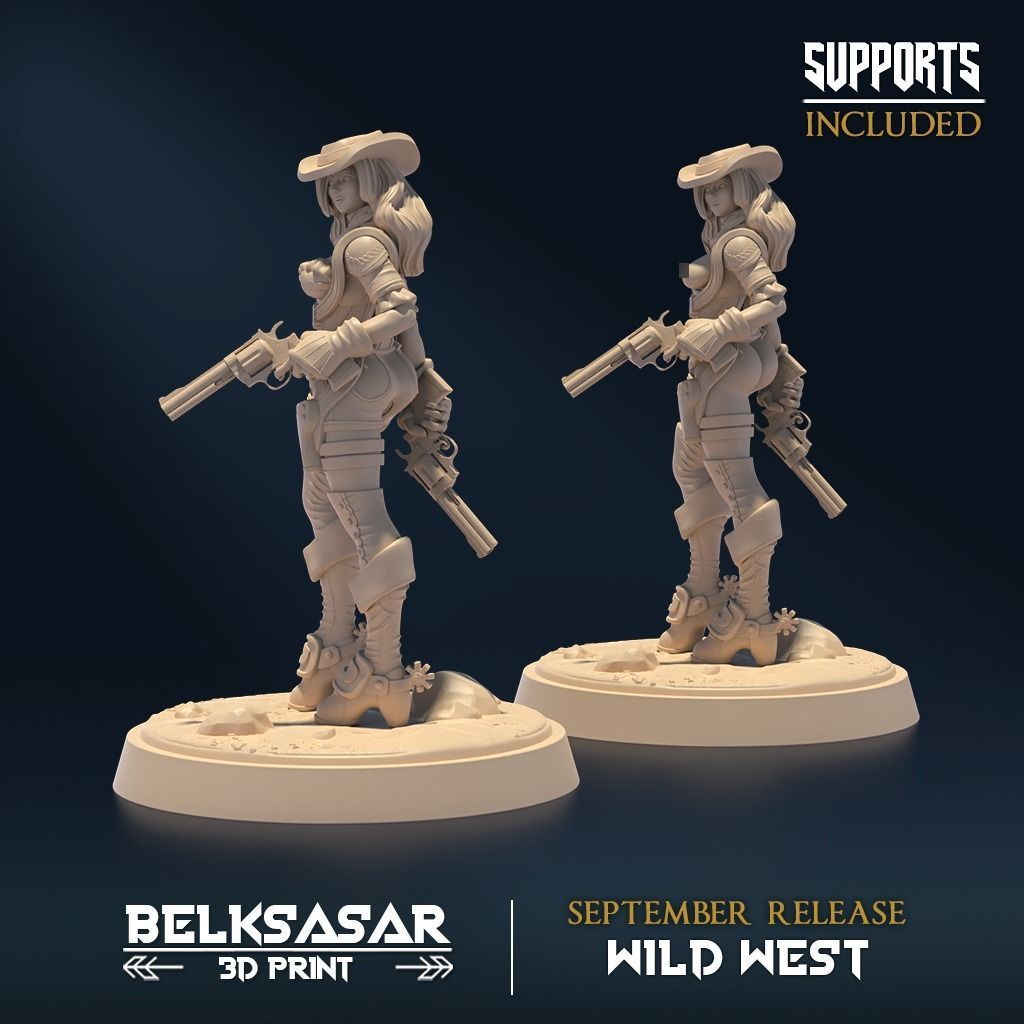 Gunslinger Nude and Normal Set x5 3D print model_3