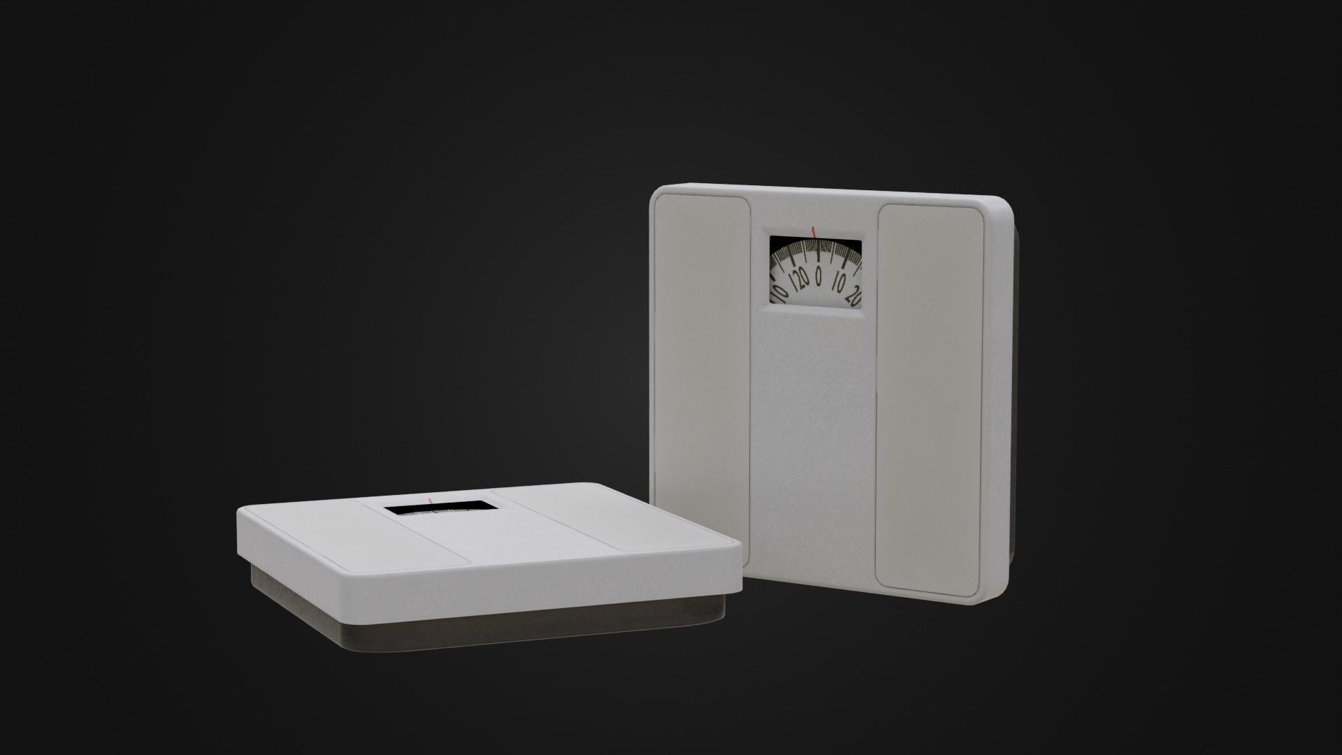 Old Soviet Bathroom Scale Low-poly 3D model_1