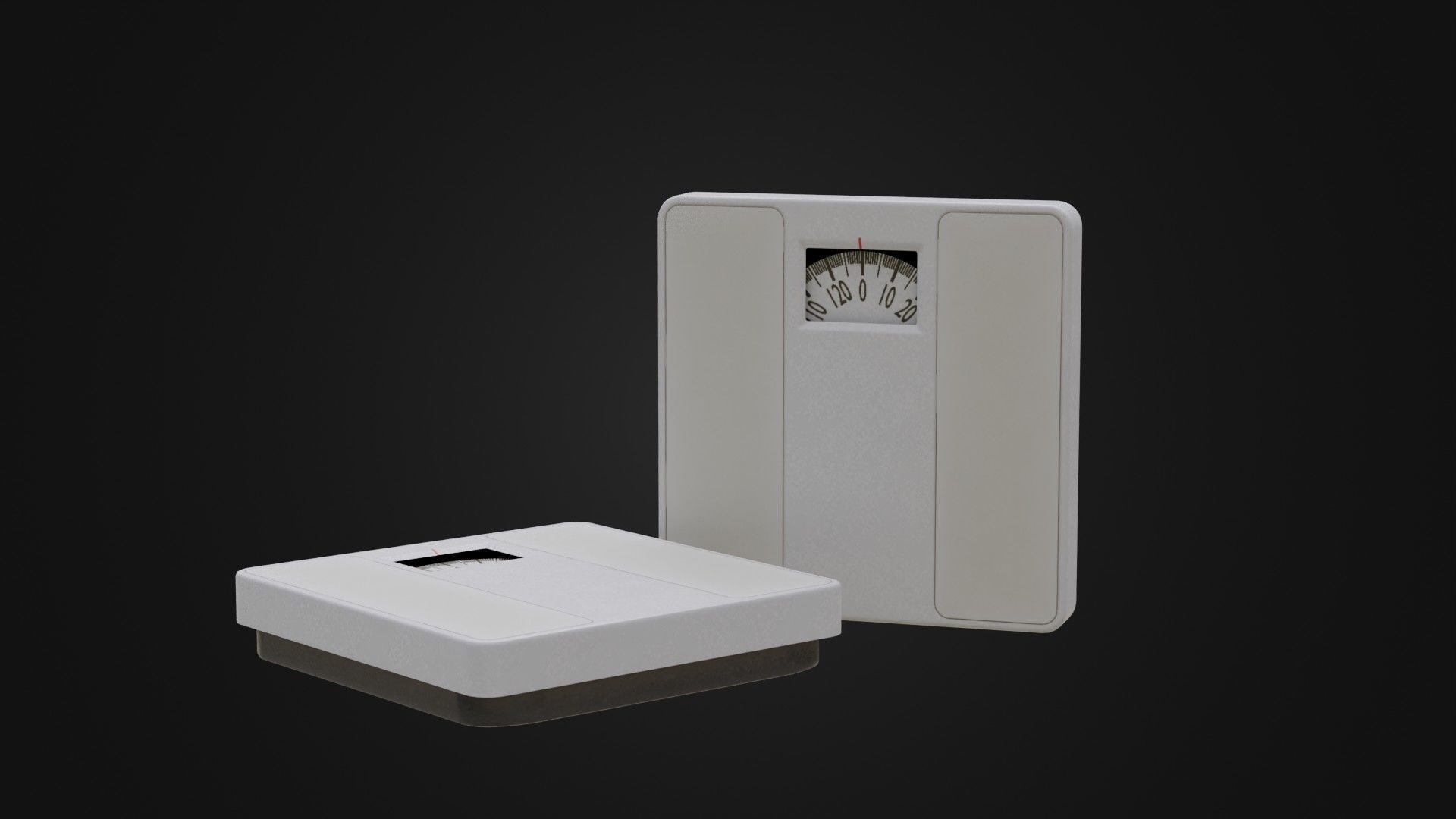 Old Soviet Bathroom Scale Low-poly 3D model_3