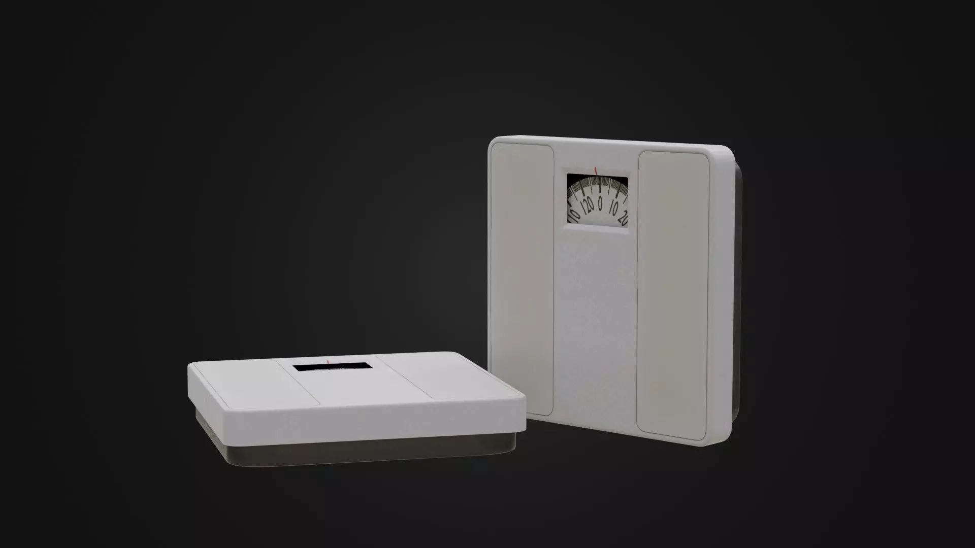 Old Soviet Bathroom Scale Low-poly 3D model_0