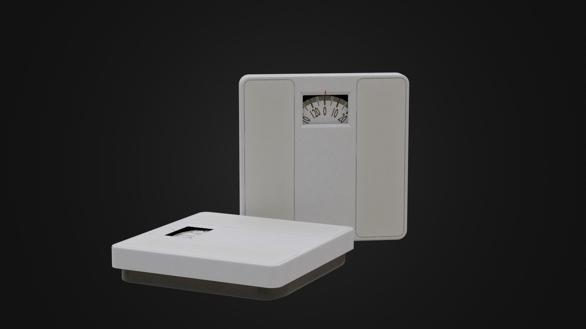 Old Soviet Bathroom Scale Low-poly 3D model_6