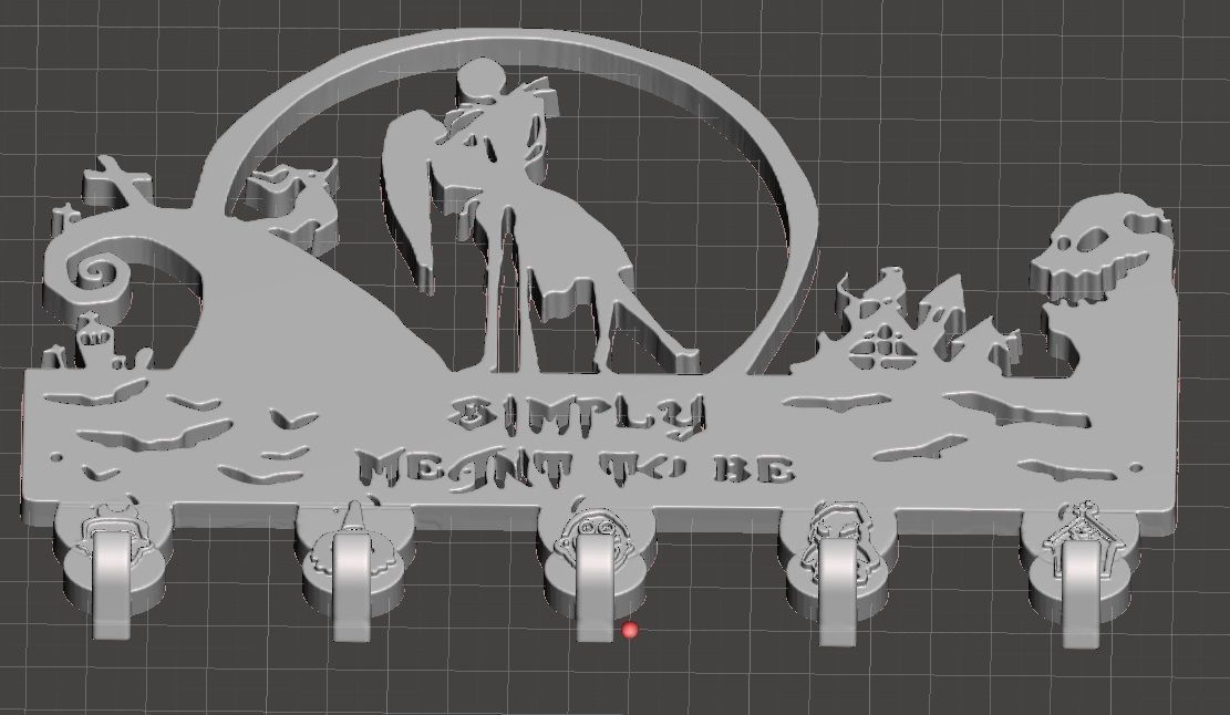 nightmare before christmas wall hook 3D print model_2