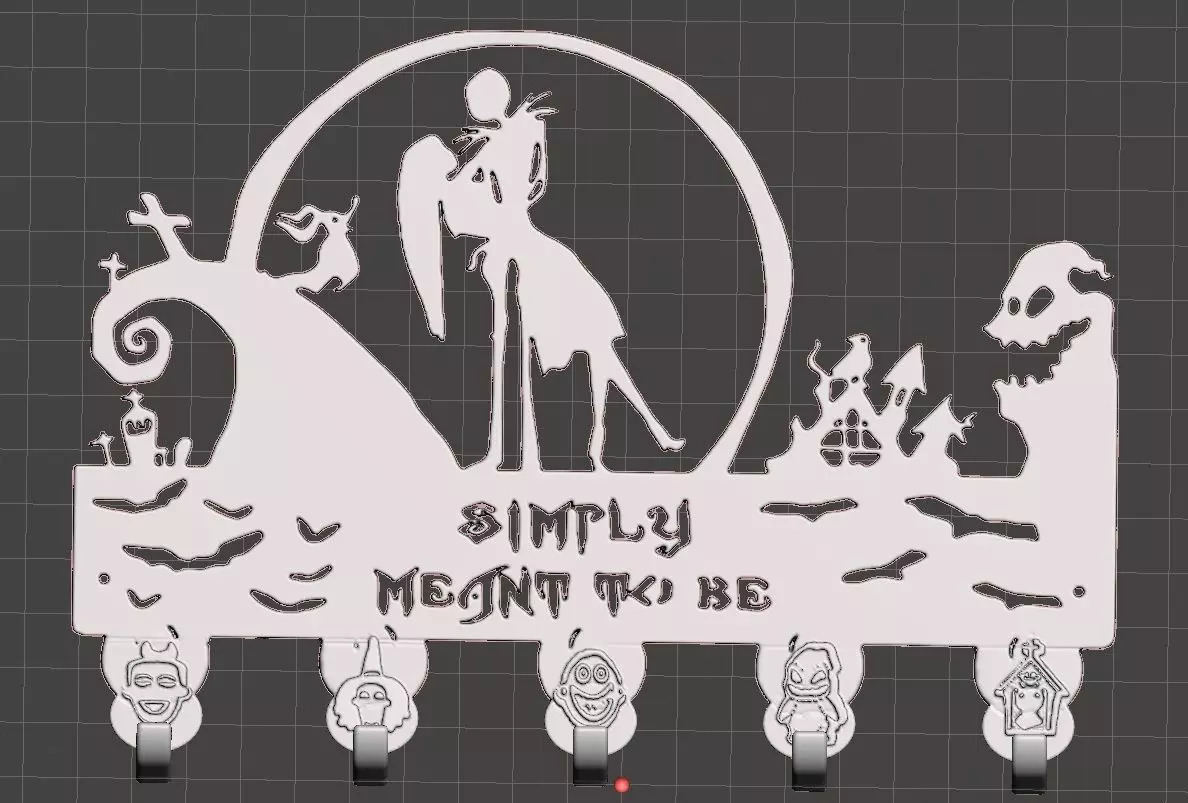 nightmare before christmas wall hook 3D print model_0