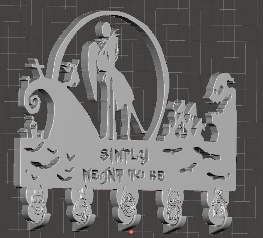 nightmare before christmas wall hook 3D print model_1