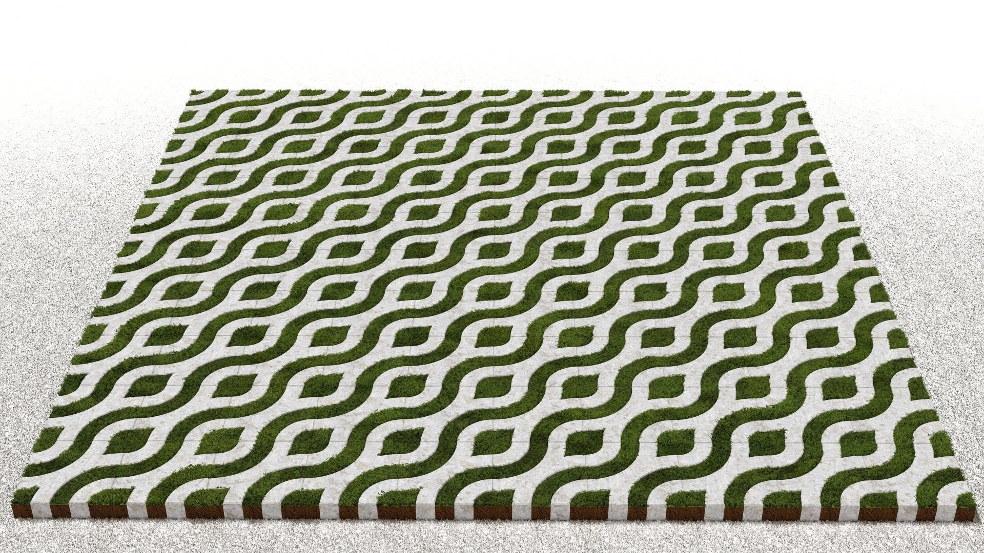 Wavy Grass Paver 3D model_1