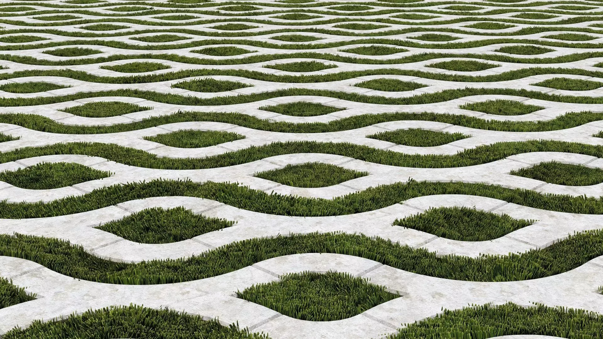 Wavy Grass Paver 3D model_0