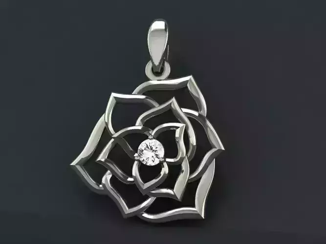 Rose pendant 3D print model