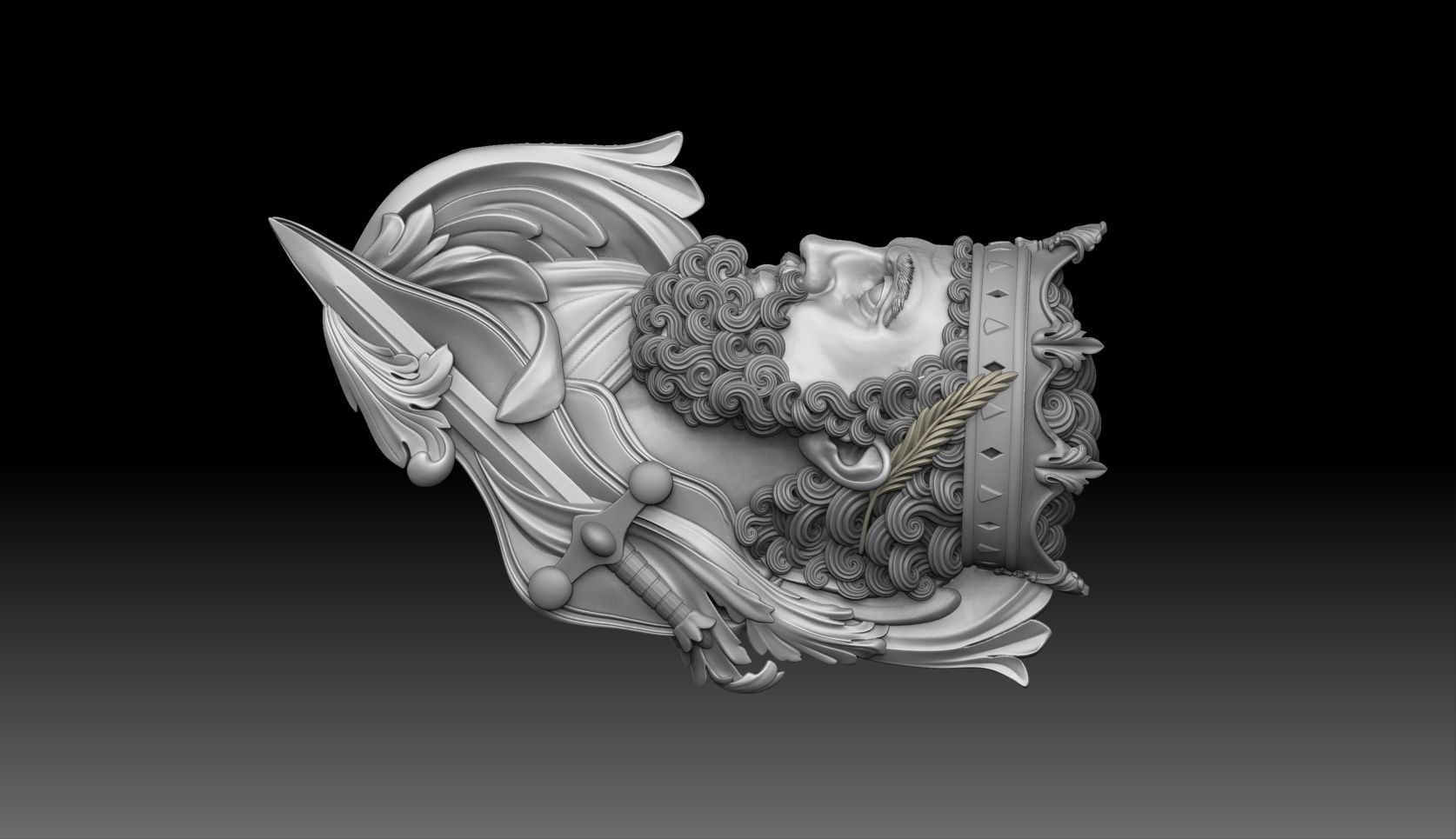 King tattoo style cnc model 3D print model_1
