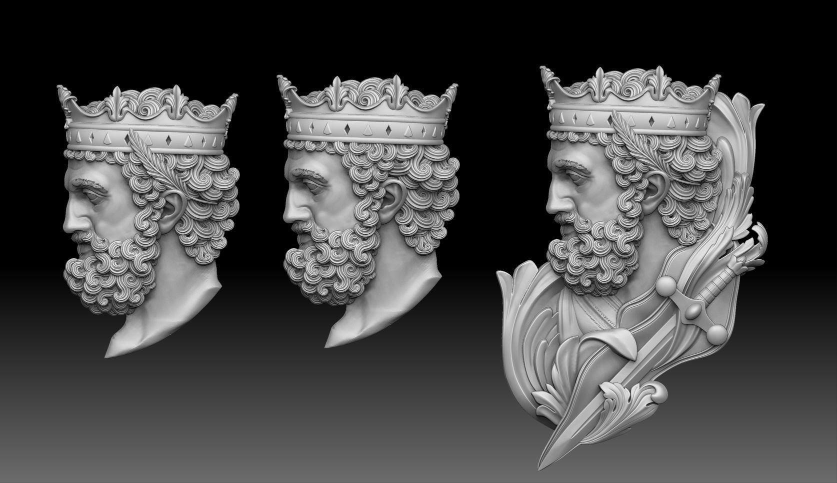 King tattoo style cnc model 3D print model_7
