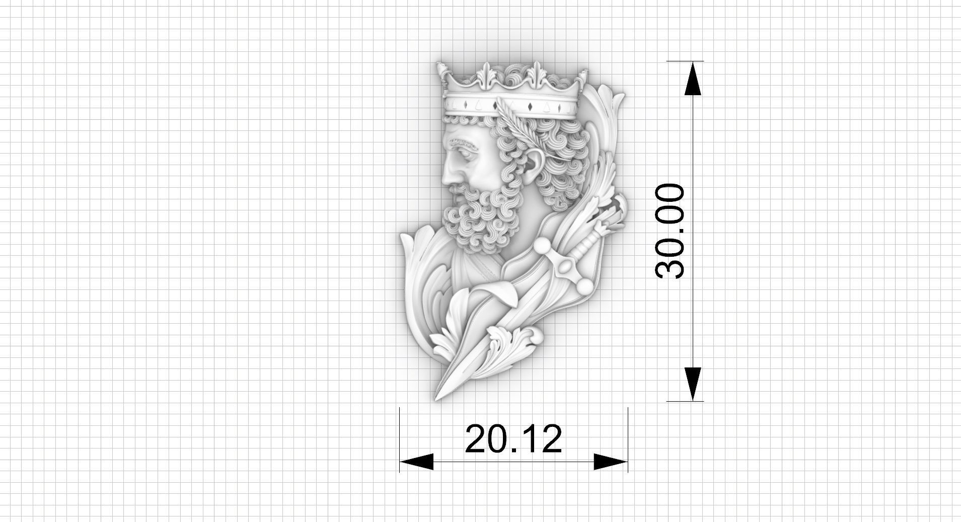 King tattoo style cnc model 3D print model_2