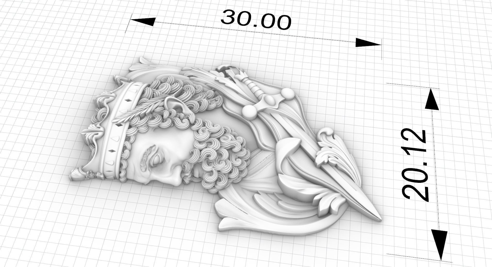 King tattoo style cnc model 3D print model_3