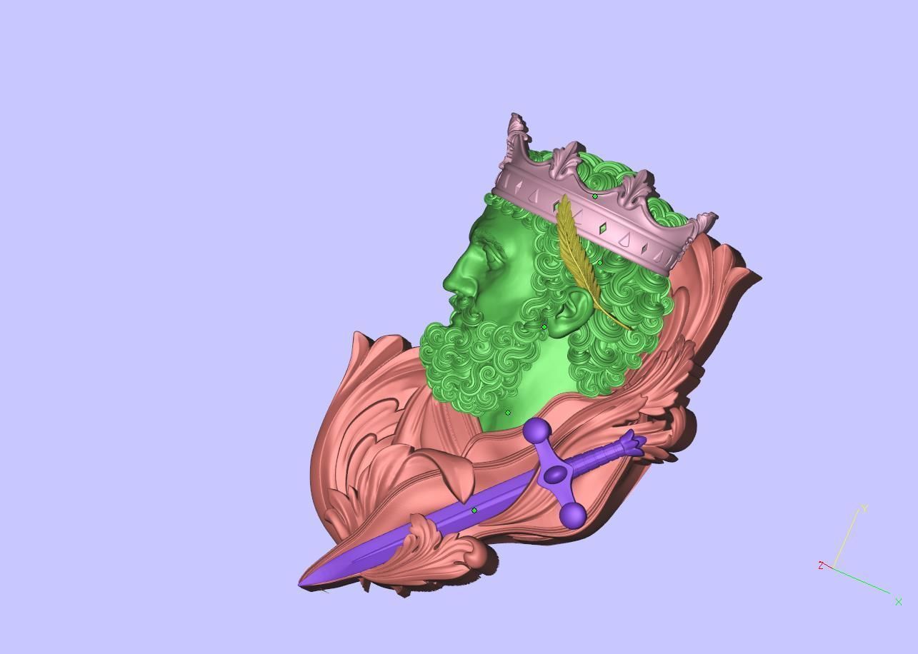 King tattoo style cnc model 3D print model_9