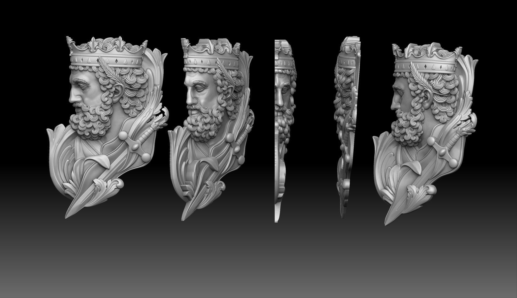 King tattoo style cnc model 3D print model_4