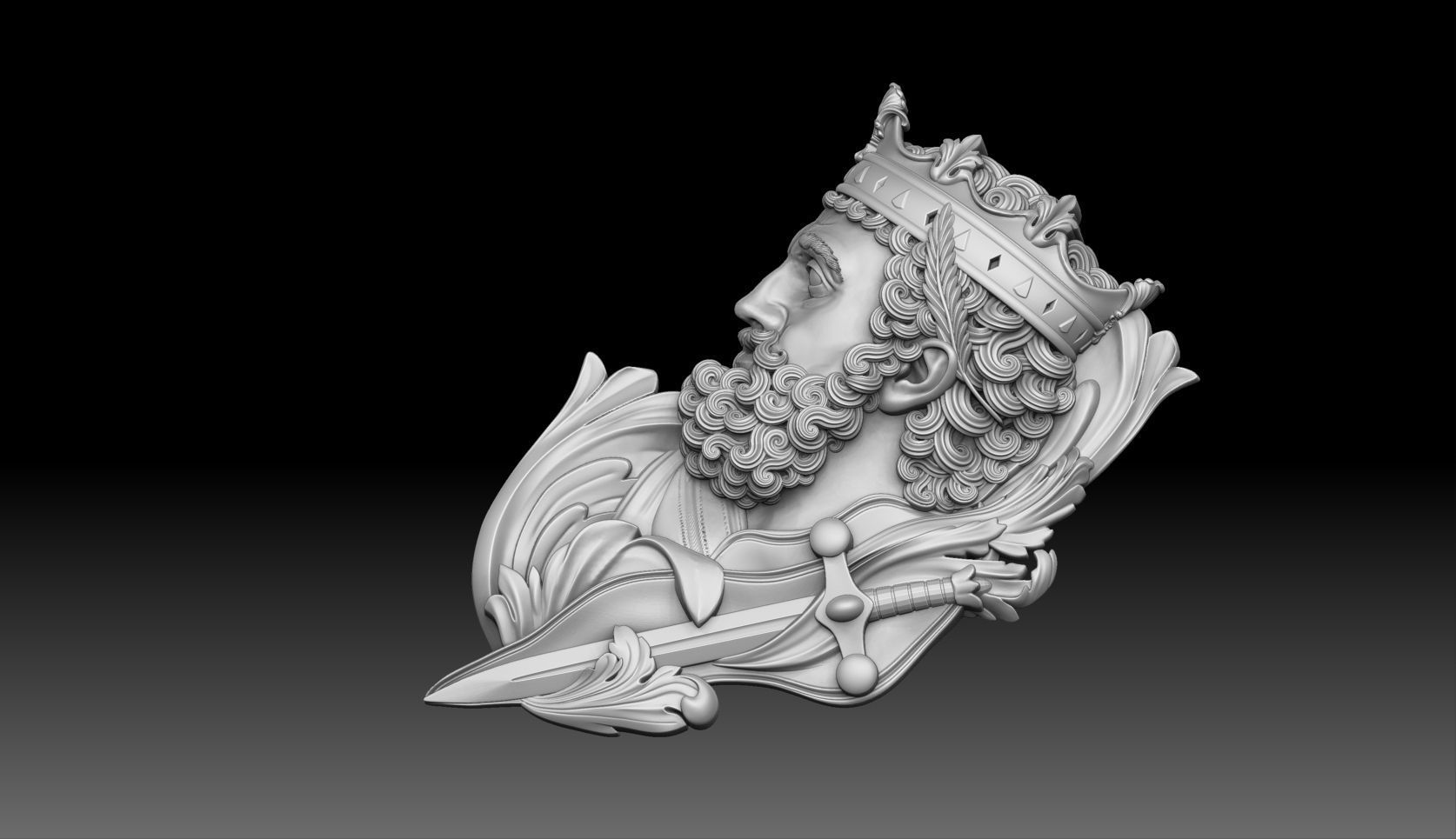 King tattoo style cnc model 3D print model_8