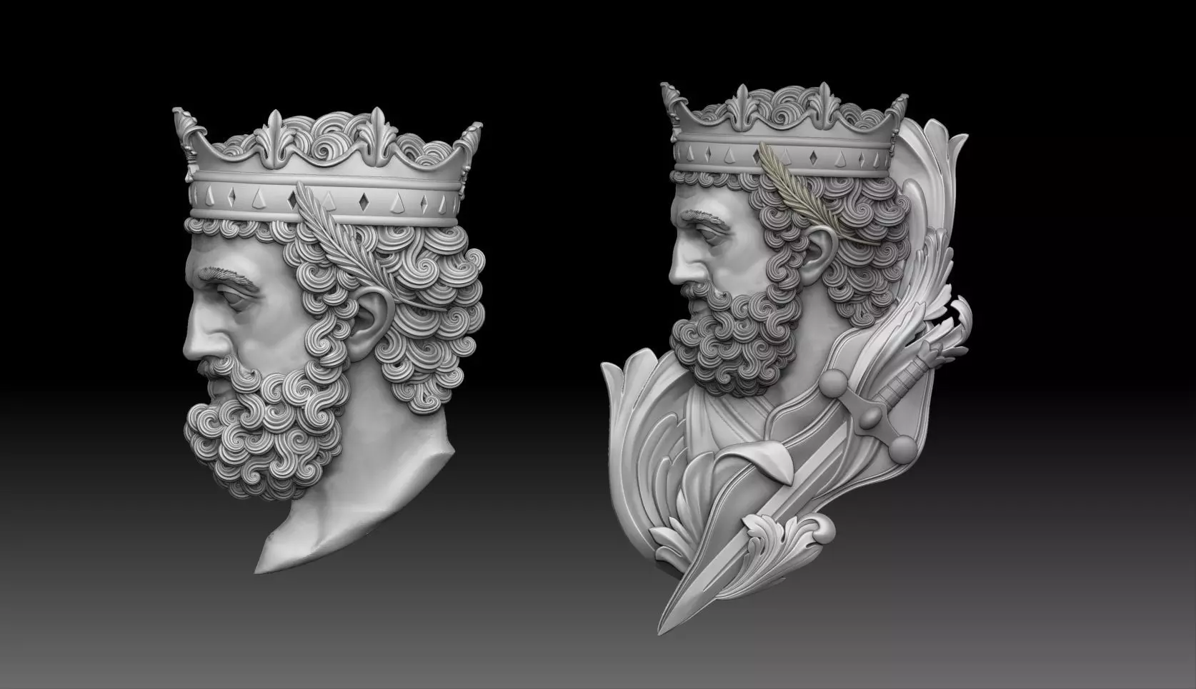 King tattoo style cnc model 3D print model_0